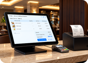 Restaurant POS terminal for fast billing