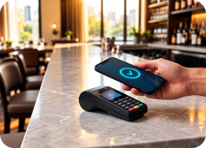Contactless restaurant payment terminal